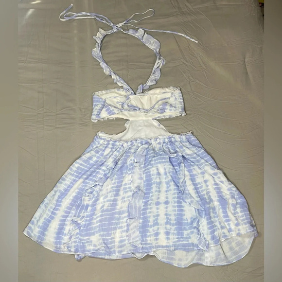 Majorelle Lilliana Mini Dress in Periwinkle Tie Dye Medium Summer Party Boho - Picture 11 of 16